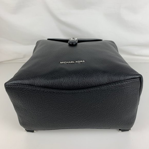 New Michael Kors Raven Leather Medium Backpack - Picture 7 of 9